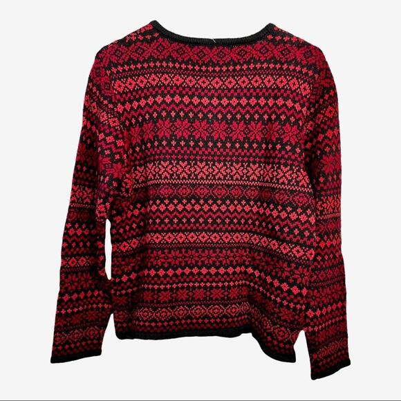 NOMADIC TRADERS Fairisle Cardigan in Black and Reds Size Medium - Picture 8 of 12